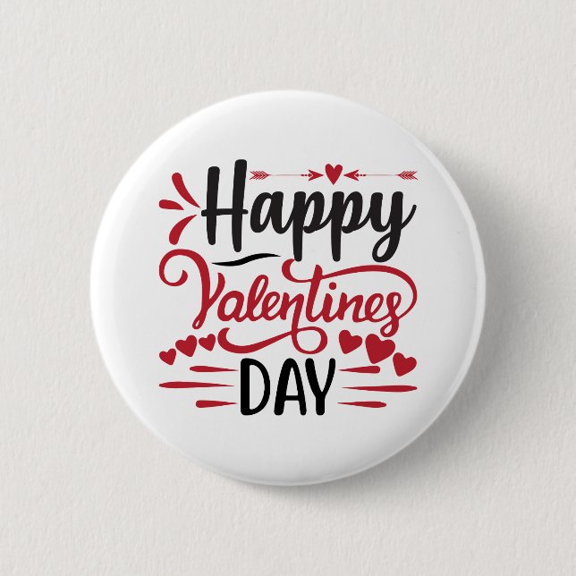 Badge Rond 5 Cm Devis Heureuse Sainte-Valentin (Devant)