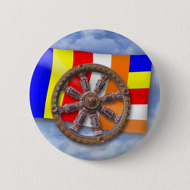 Badge Rond 5 Cm Dharma-Wheel (Devant)