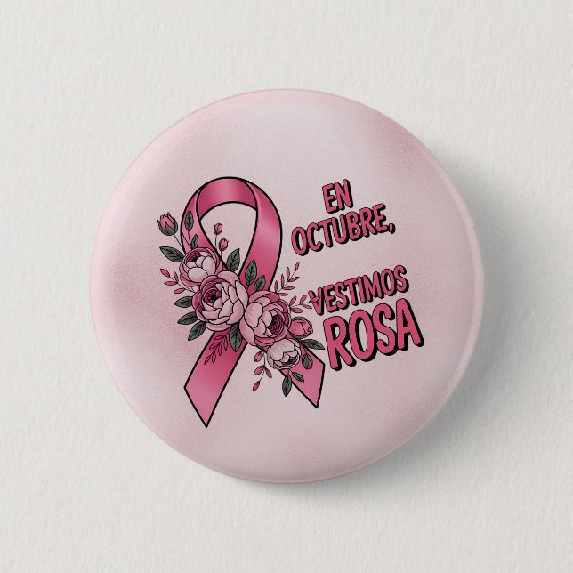 Badge Rond 5 Cm Día internacional del Cáncer de Mama (Devant)