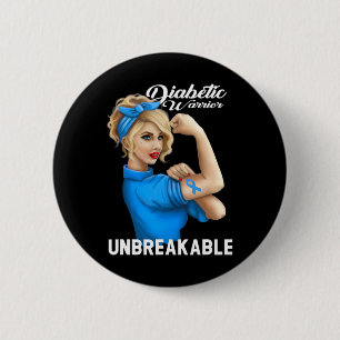 Badge Rond 5 Cm Diabète Guerrier Sensibilisation Insuline Diabétiq