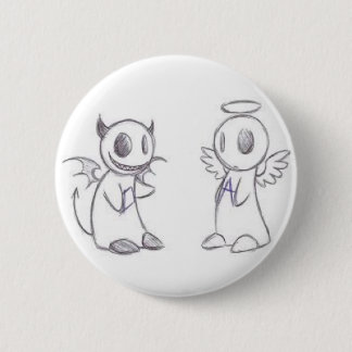 BADGE ROND 5 CM DIABLE ET ANGE