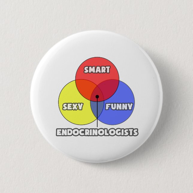 Badge Rond 5 Cm Diagramme de Venn .. Endocrinologue (Devant)
