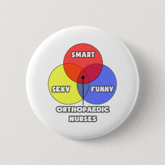 Badge Rond 5 Cm Diagramme de Venn .. Infirmières orthopédiques