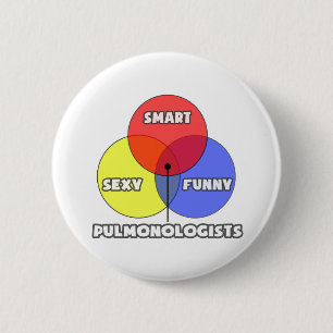 Badge Rond 5 Cm Diagramme de Venn .. Pulmonologue