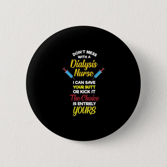Badge Rond 5 Cm Dialysis Nurse (Devant)