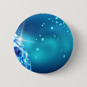 Badge Rond 5 Cm diamant bleu