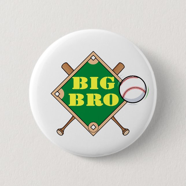 Badge Rond 5 Cm Diamant de base-ball de frère (Devant)