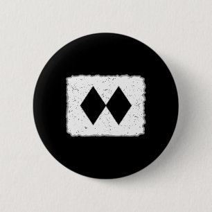 Badge Rond 5 Cm Diamants Doubles Noirs Drôles Ski Snowboard Skiing