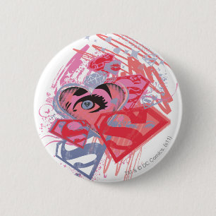 Badge Rond 5 Cm Diamants et lèvres Supergirl