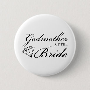Badge Rond 5 Cm Diamond Godmère de l'épouse noire
