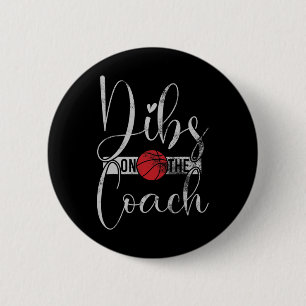 Badge Rond 5 Cm Dibs Sur L'Entraîneur De Basketball Pour Basketbal
