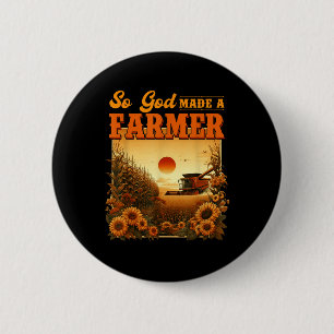 Badge Rond 5 Cm Dieu A Fait Un Agriculteur, La Vie Agricole, Chris