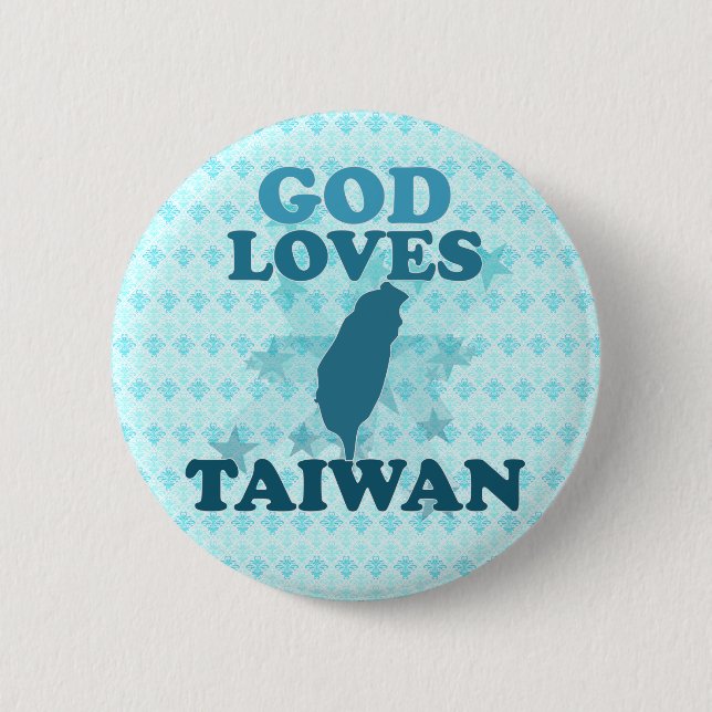 Badge Rond 5 Cm Dieu aime Taïwan (Devant)