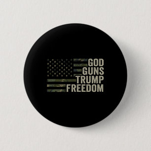 Badge Rond 5 Cm Dieu Armes Trump Liberté - Drôle Camouflage Pro Ar