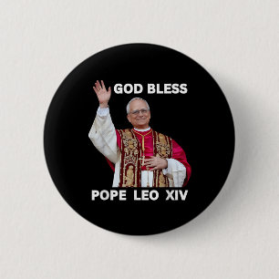 Badge Rond 5 Cm Dieu Béni Nouveau Pape Léon Xiv Église catholique