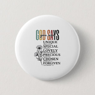 Badge Rond 5 Cm Dieu dit que vous êtes fleur de foi modèle de chem