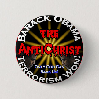 Badge Rond 5 Cm Dieu d'Obama d'antichriste