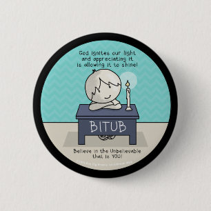 Badge Rond 5 Cm Dieu enflamme notre bouton Lumière
