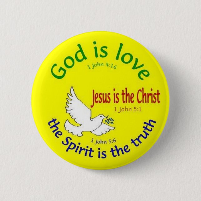 Badge Rond 5 Cm Dieu est bouton d'amour (Devant)
