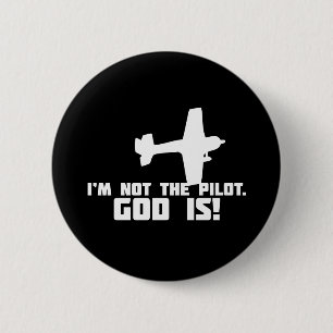 Badge Rond 5 Cm Dieu est mon pilote