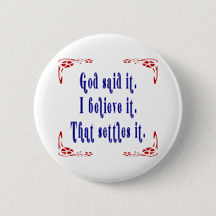 Badge Rond 5 Cm Dieu l'a dit ! Quatre fleurs rouges