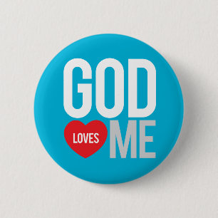 Badge Rond 5 Cm Dieu m'aime