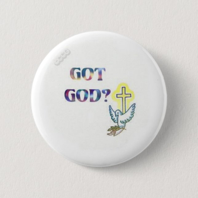 Badge Rond 5 Cm Dieu obtenu ? Bouton (Devant)