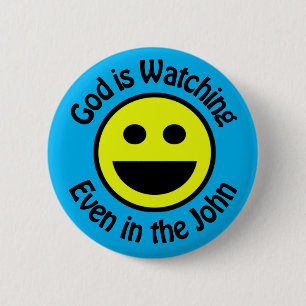 Badge Rond 5 Cm Dieu regarde l'autocollant rond classique