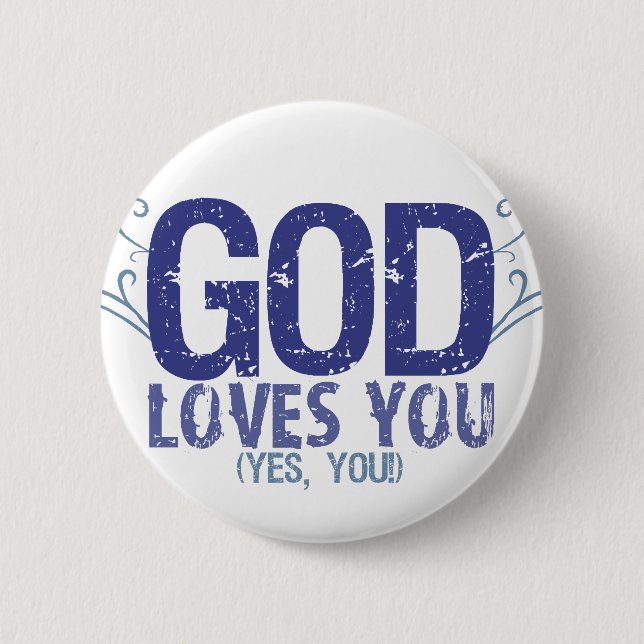 Badge Rond 5 Cm Dieu vous aime (oui, vous !) (Devant)