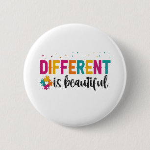Badge Rond 5 Cm Différent Est belle Sensibilisation sur l'autisme