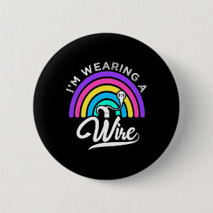 Badge Rond 5 Cm Difficile d'entendre ASL amusant ouïe malentendant