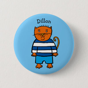 Badge Rond 5 Cm Dillon le Chat personnalisé