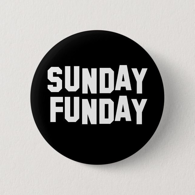Badge Rond 5 Cm Dimanche Funday (Devant)