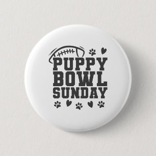Badge Rond 5 Cm Dimanche Puppy Bowl Super Party de Footll Jeux Chi