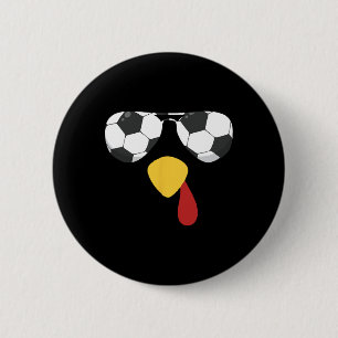 Badge Rond 5 Cm Dinde cool visage avec lunettes de soleil de footb