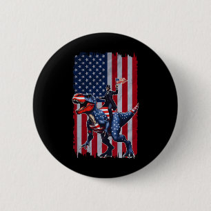 Badge Rond 5 Cm Dino Abraham Lincoln 4 juillet Chemises Garçons Am