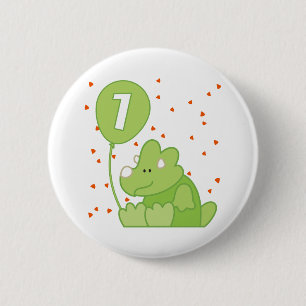 Badge Rond 5 Cm Dino Baby 1er anniversaire