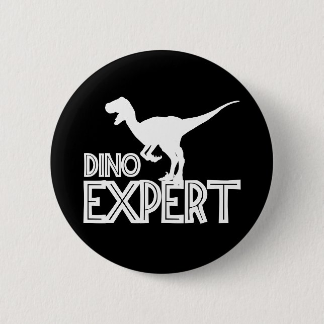 Badge Rond 5 Cm Dino Expert - Amateurs de dinosaures (Devant)