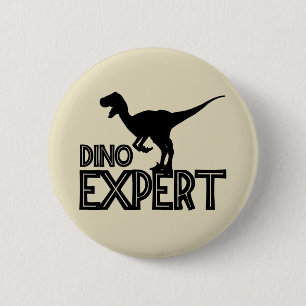 Badge Rond 5 Cm Dino Expert - Amateurs de dinosaures