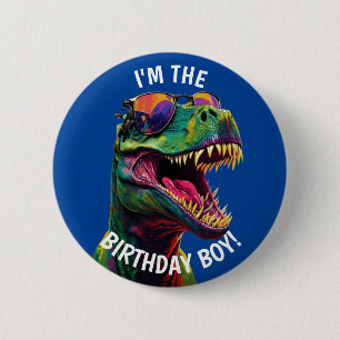 Badge Rond 5 Cm Dinoasur Cool T Rex Anniversaire Garçon