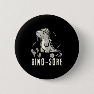 Badge Rond 5 Cm Dinosaur drôle Gym T-rex musculation haltérophilie