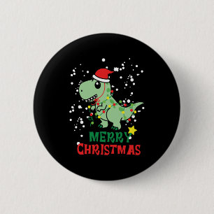 Badge Rond 5 Cm Dinosaur Joyeux Noël
