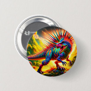 Badge Rond 5 Cm Dinosaure