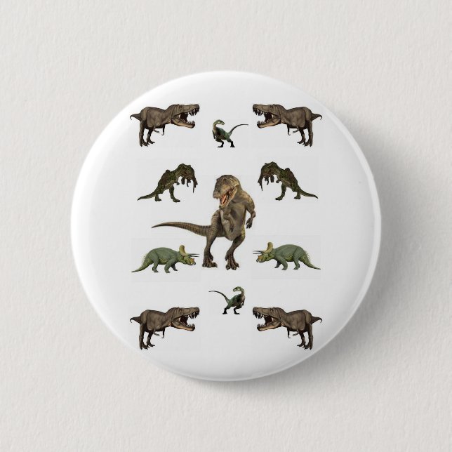 Badge Rond 5 Cm Dinosaure (Devant)