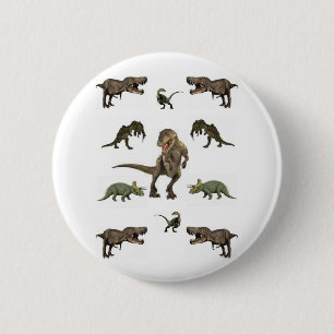 Badge Rond 5 Cm Dinosaure
