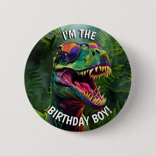 Badge Rond 5 Cm Dinosaure Cool ANNIVERSAIRE garçon