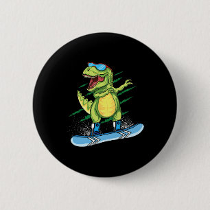 Badge Rond 5 Cm Dinosaure cool planche à neige ski dabbing T Rex S