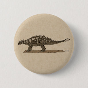 Badge Rond 5 Cm Dinosaure crétacé Ankylosaurus