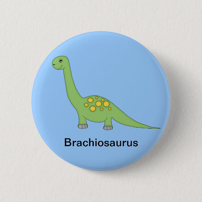 Badge Rond 5 Cm Dinosaure de Brachiosaurus (Devant)