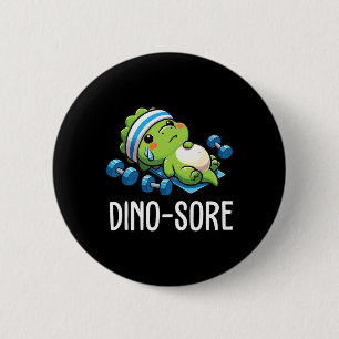 Badge Rond 5 Cm Dinosaure de gym drôle de levage de poids de gym D
